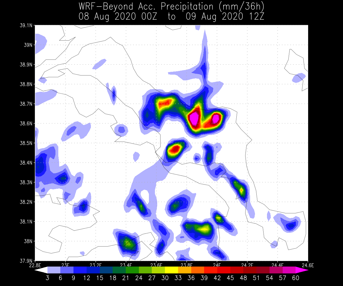 WRF precip 2020 AUG 08 00Z