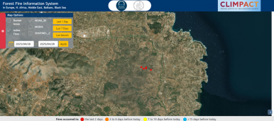 FireHUB | Υπηρεσία FFIS: Eξέλιξη των ενεργών εστιών από την πυρκαγιά που ξέσπασε στον δήμο Λαυρεωτικής χθες 28/4